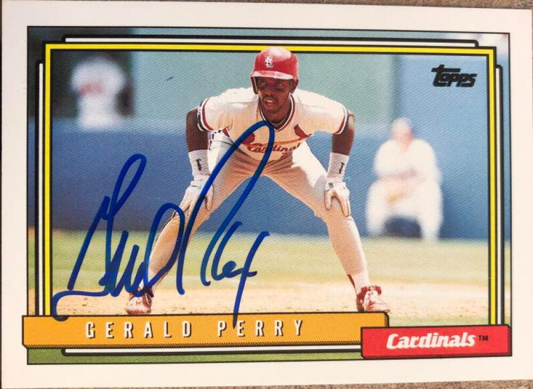 Gerald Perry Autographed 1992 Topps #498