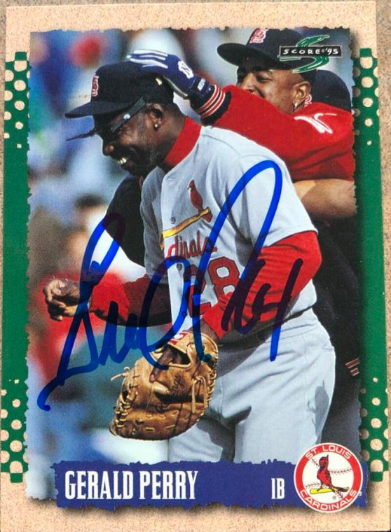 Gerald Perry Autographed 1995 Score #111