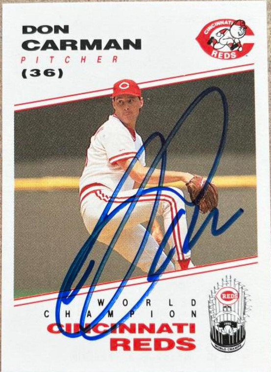 Don Carman Autographed 1991 Kahn's Cincinnati Reds 