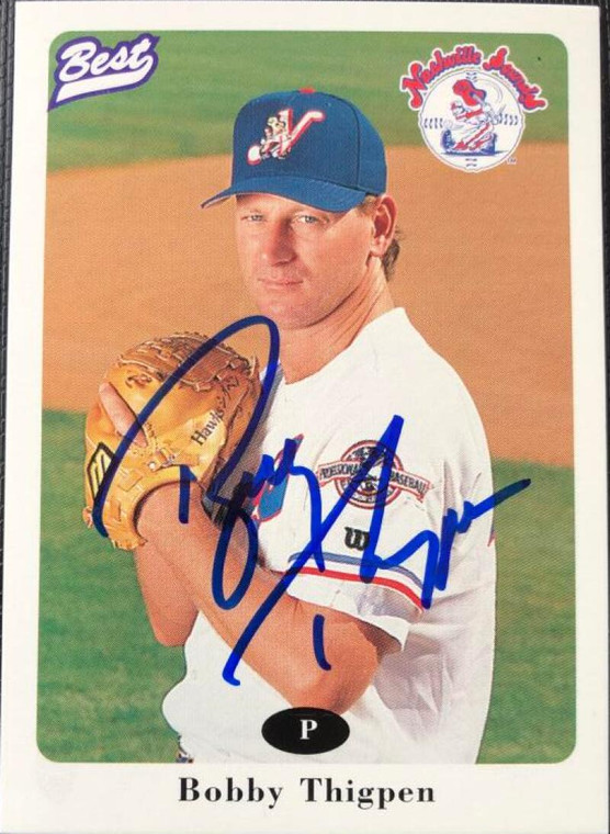 Bobby Thigpen Autographed 1996 Best Nashville Sounds #24