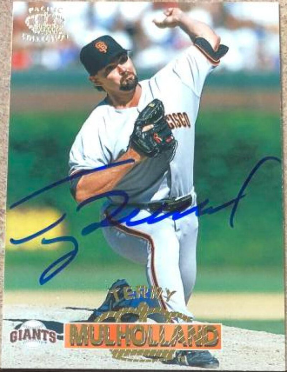 SOLD 105892 Terry Mulholland Autographed 1996 Pacific Crown Collection #208