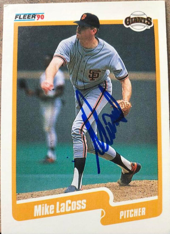Mike LaCoss Autographed 1990 Fleer #59
