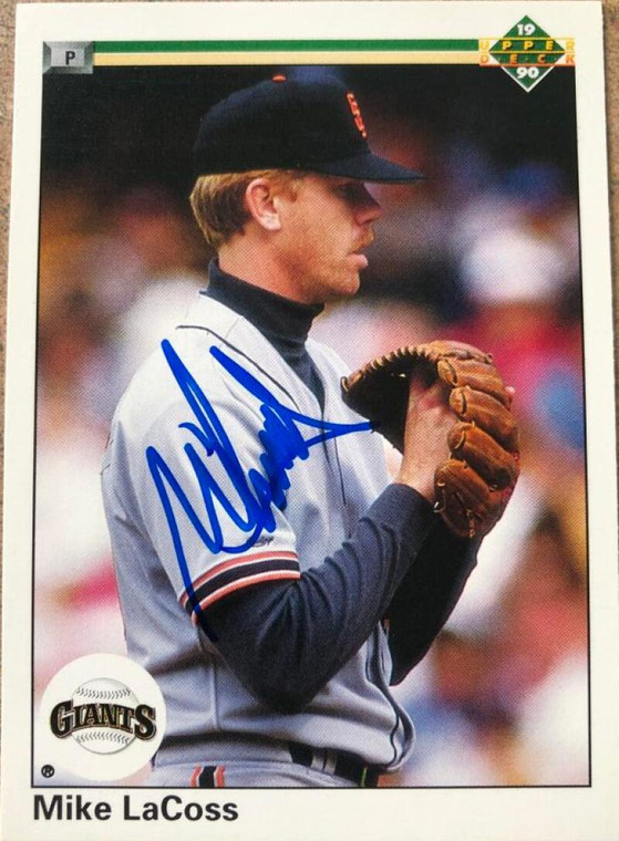 Mike LaCoss Autographed 1990 Upper Deck #140