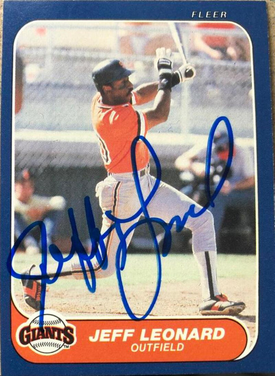 Jeffrey Leonard Autographed 1986 Fleer #548