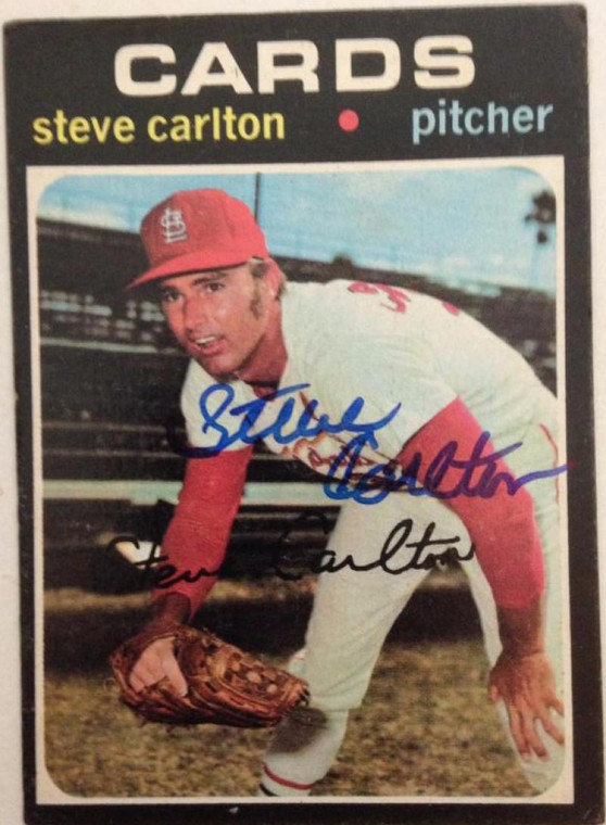 SOLD 3424 Steve Carlton Autographed 1971 Topps #55