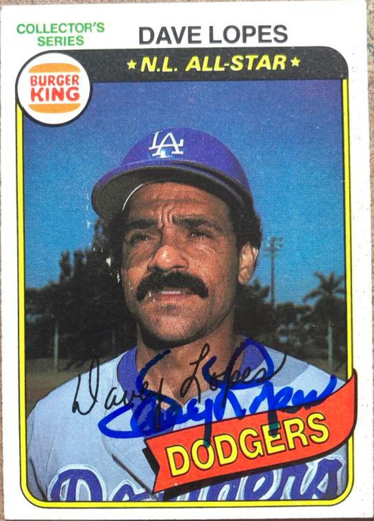 Davey Lopes Autographed 1980 Burger King Pitch, Hit & Run #28