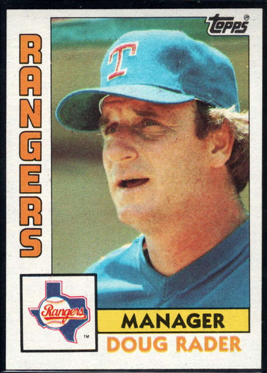 1984 Topps #412 Doug Rader MG VG Texas Rangers 