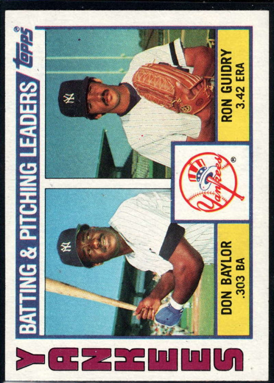 1984 Topps #486 Don Baylor/Ron Guidry VG New York Yankees 