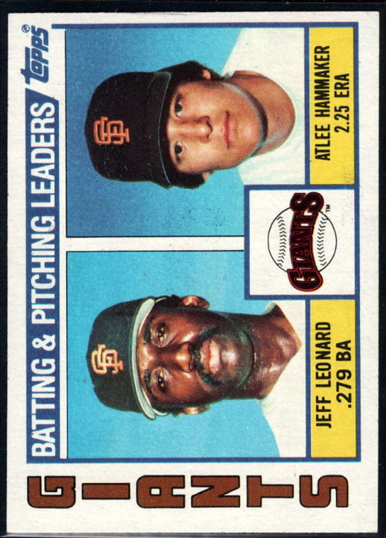 1984 Topps #576 Jeffrey Leonard/Atlee Hammaker VG San Francisco Giants 