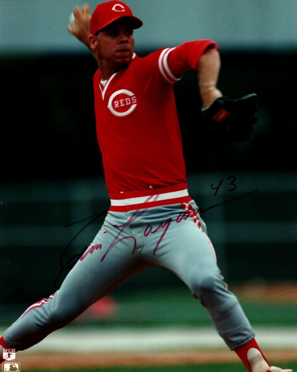 Tim Layana Autographed Reds 8 x 10 Photo 