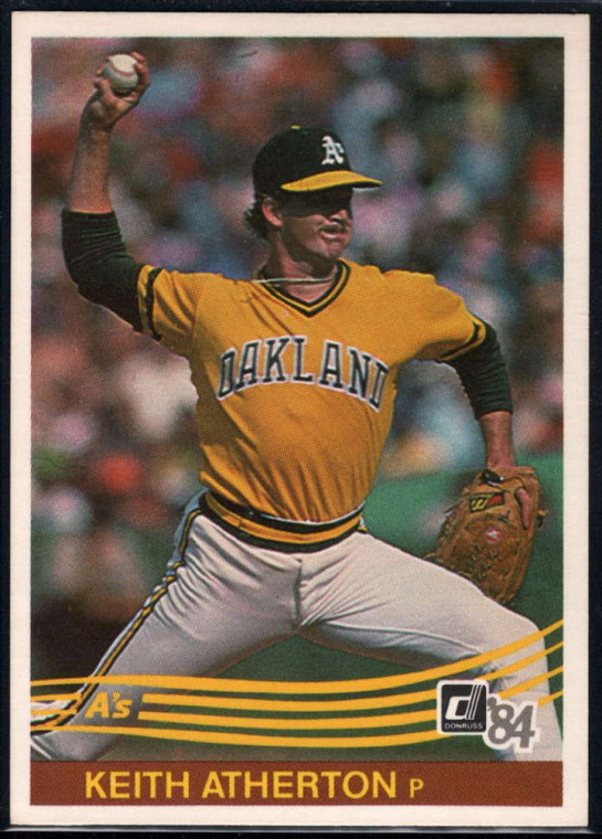 1984 Donruss #497 Keith Atherton VG RC Rookie Oakland Athletics 