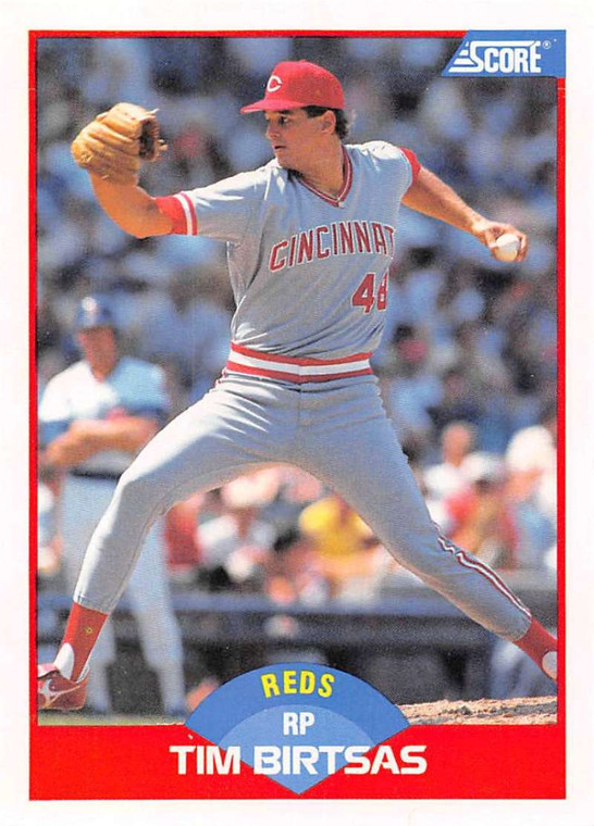 1989 Score #454 Tim Birtsas VG Cincinnati Reds 