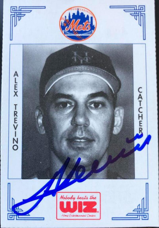 Alex Trevino Autographed 1991 Nobody Beats the WIZ New York Mets Topps #414