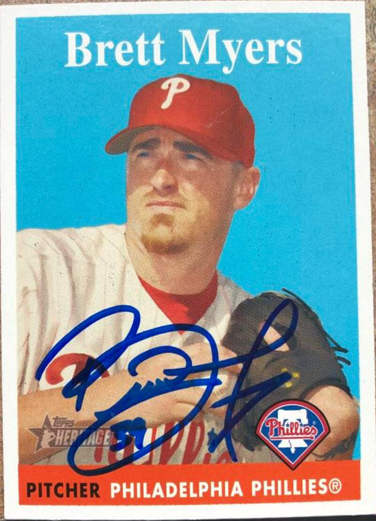 Brett Myers Autographed 2007 Topps Heritage #326