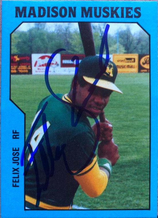 Felix Jose Autographed 1985 Madison Muskies TCMA #17