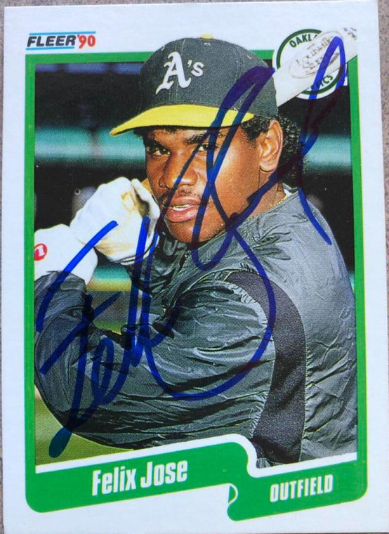 Felix Jose Autographed 1990 Fleer #13