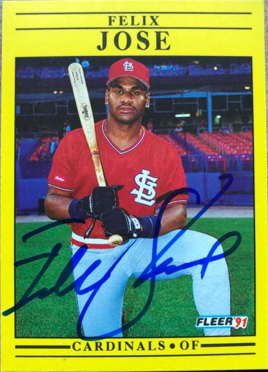 Felix Jose Autographed 1991 Fleer #636