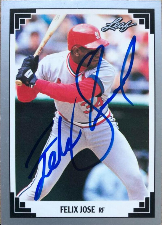 Felix Jose Autographed 1991 Leaf #392