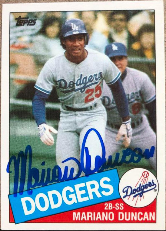 Mariano Duncan Autographed 1985 Topps Traded #32T Los Angeles Dodgers RC 