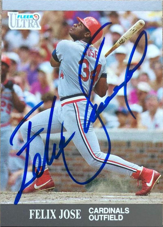 Felix Jose Autographed 1991 Fleer Ultra Update #U-107