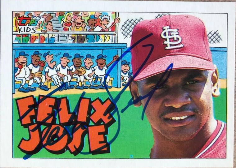 Felix Jose Autographed 1992 Topps Kids #29