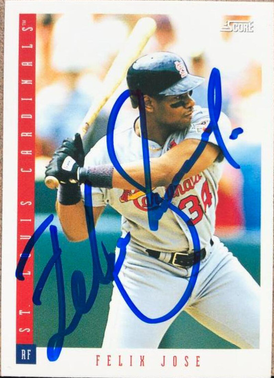 Felix Jose Autographed 1993 Score #110