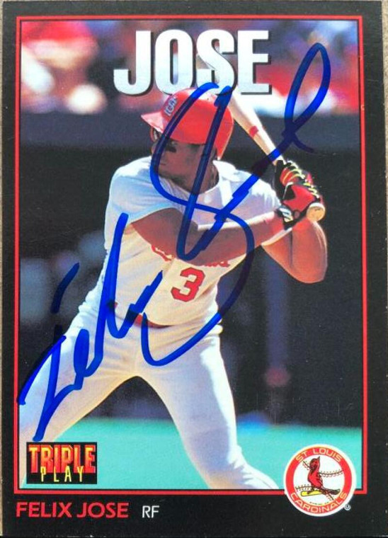 Felix Jose Autographed 1993 Triple Play #114