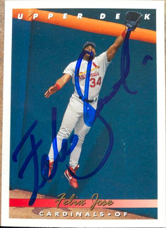 Felix Jose Autographed 1993 Upper Deck #156