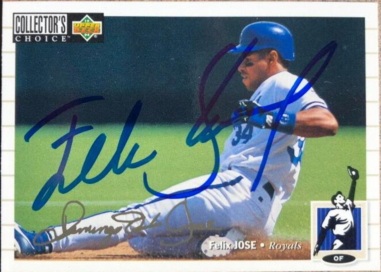 Felix Jose Autographed 1994 Collectors Choice Silver Signature #835