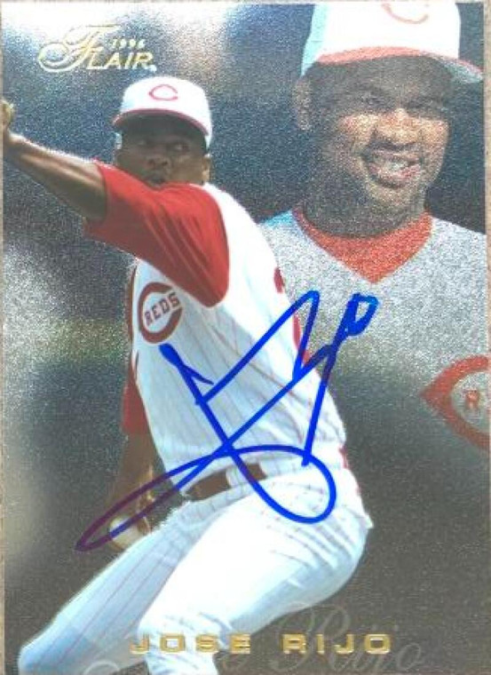 Jose Rijo Autographed 1996 Flair #237 Silver Background Gold Lettering