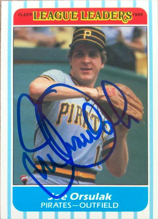 Joe Orsulak Autographed 1986 Fleer League Leaders #29