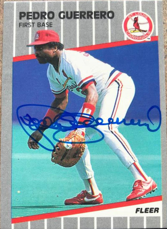 Pedro Guerrero Autographed 1989 Fleer #451