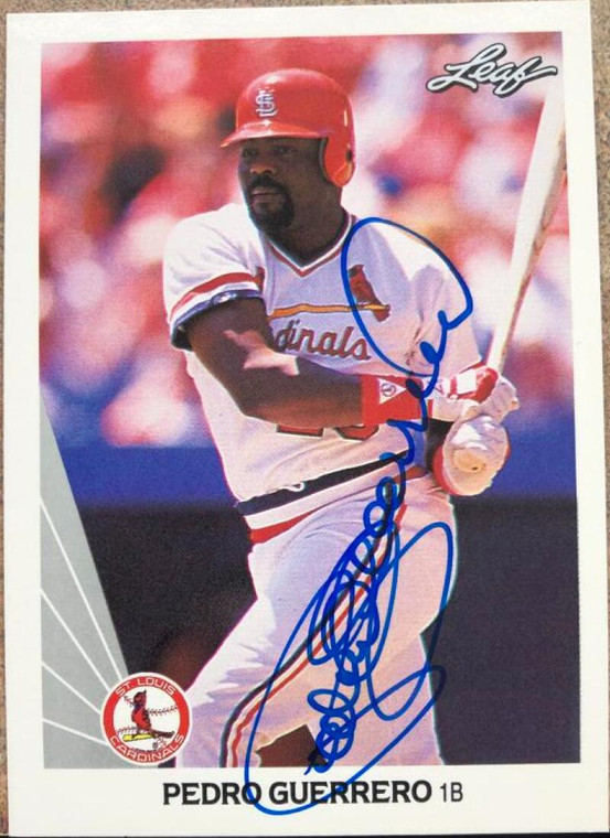 Pedro Guerrero Autographed 1990 Leaf #44