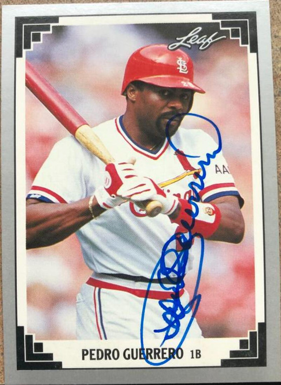 Pedro Guerrero Autographed 1991 Leaf #204