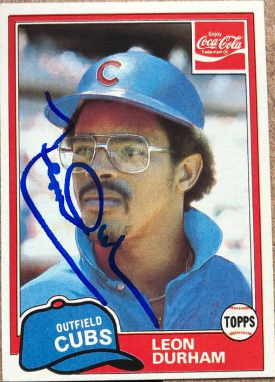 Leon Durham Autographed 1981 Topps Coca Cola Chicago Cubs #4