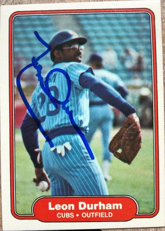 Leon Durham Autographed 1982 Fleer #595