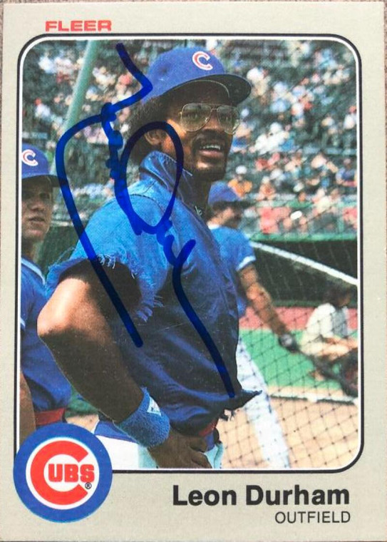 Leon Durham Autographed 1983 Fleer #495