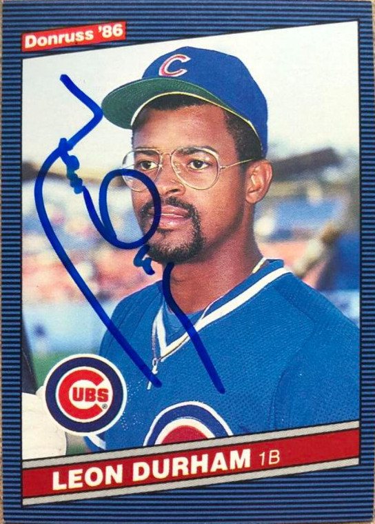 Leon Durham Autographed 1986 Donruss #320