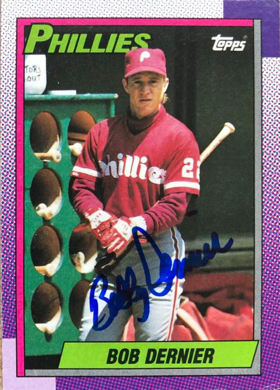 Bob Dernier Autographed 1990 Topps #204