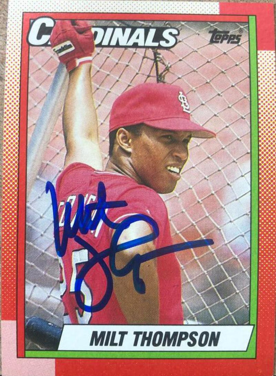 Milt Thompson Autographed 1990 Topps #688