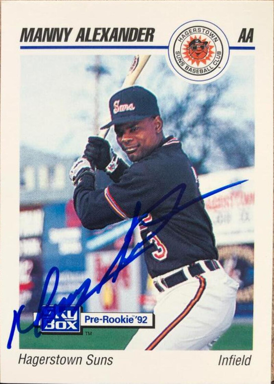 Manny Alexander Autographed 1992 Skybox Team Sets AA #104