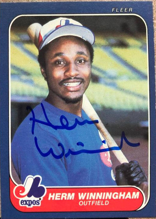 Herm Winningham Autographed 1986 Fleer #266