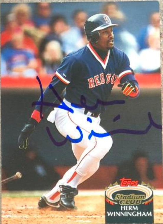 Herm Winningham Autographed 1992 Stadium Club #883