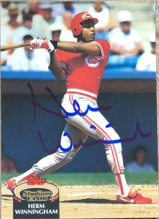 Herm Winningham Autographed 1992 Stadium Club #205