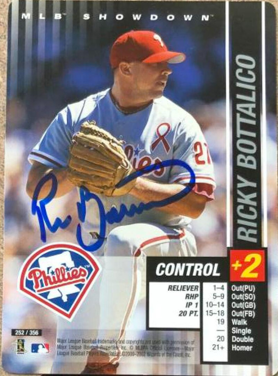 SOLD 108377 Ricky Bottalico Autographed 2002 MLB The Showdown #252