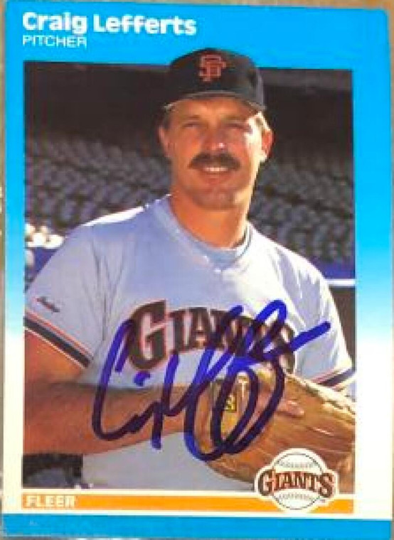 SOLD 108403 Craig Lefferts Autographed 1987 Fleer Update #U-64