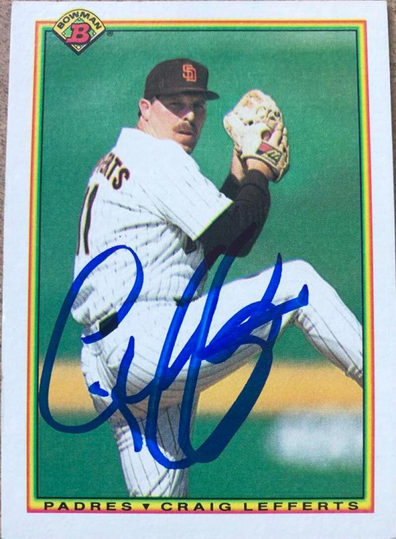 Craig Lefferts Autographed 1990 Bowman #206