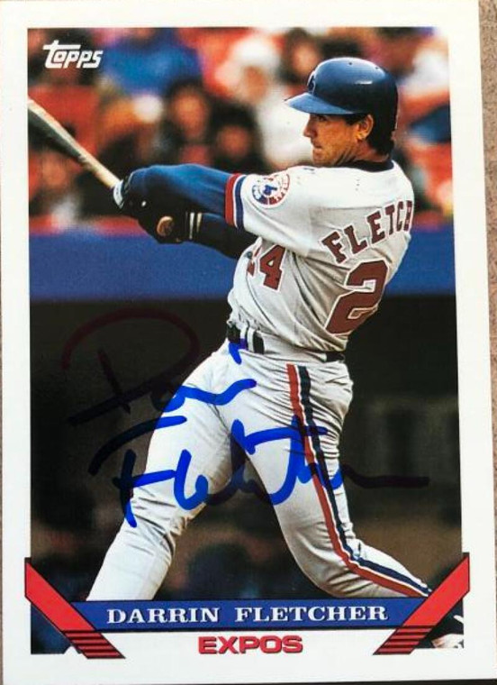 Darrin Fletcher Autographed 1993 Topps #665 Montreal Expos Card 