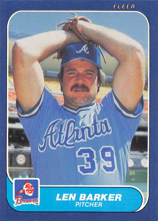 1986 Fleer #507 Len Barker VG Atlanta Braves 