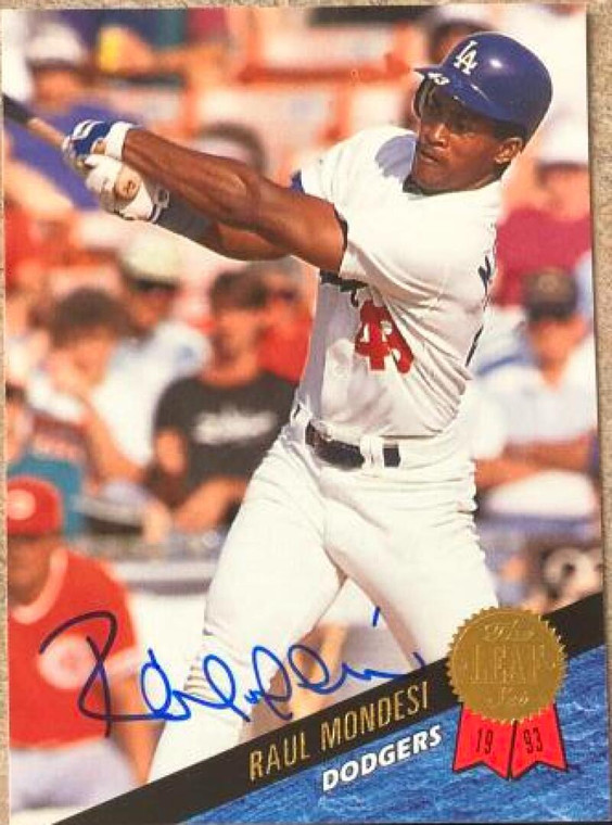 SOLD 108646 Raul Mondesi Autographed 1993 Leaf #473